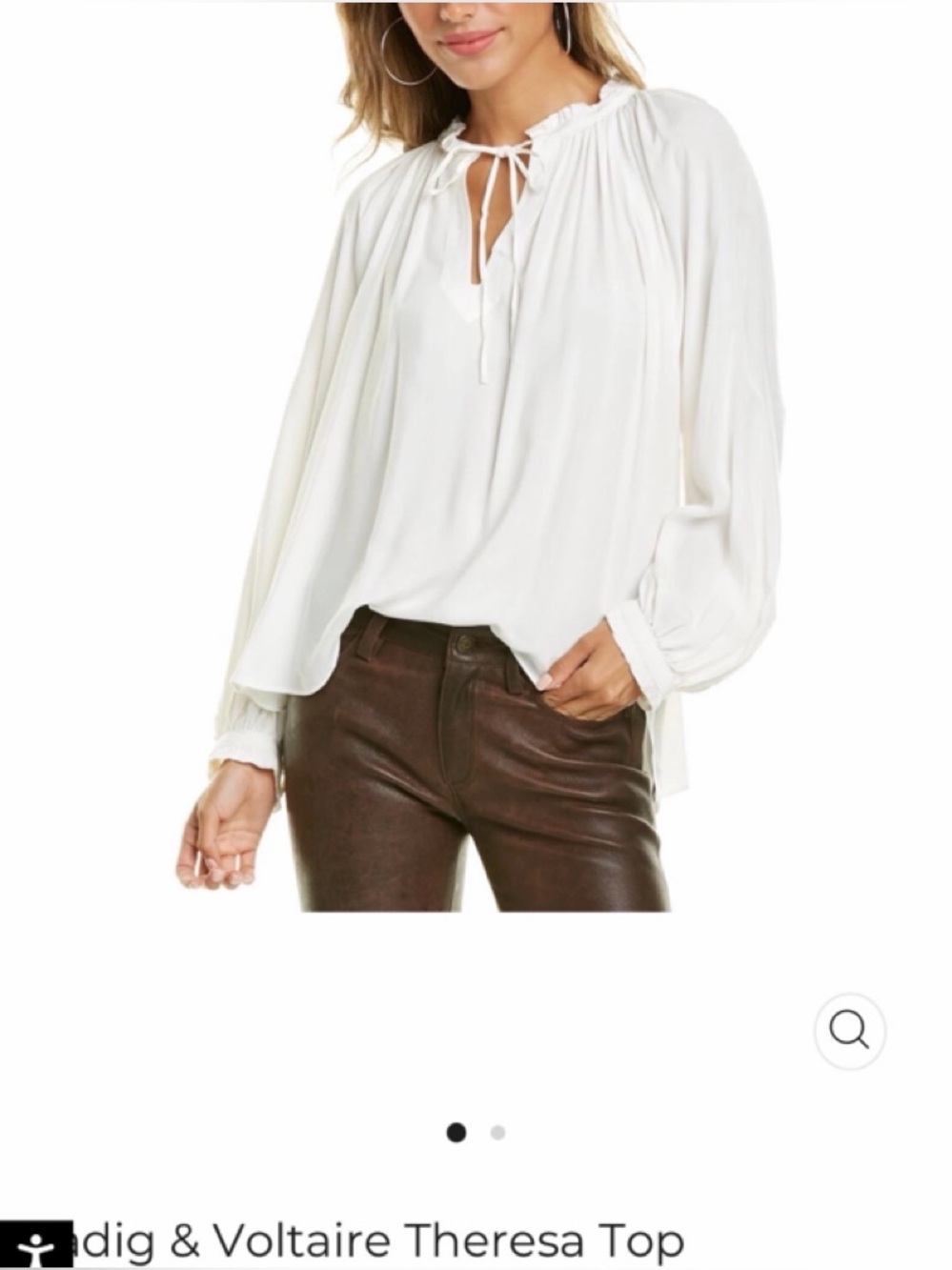 Zadig & Voltaire White Billowy Peasant Blouse